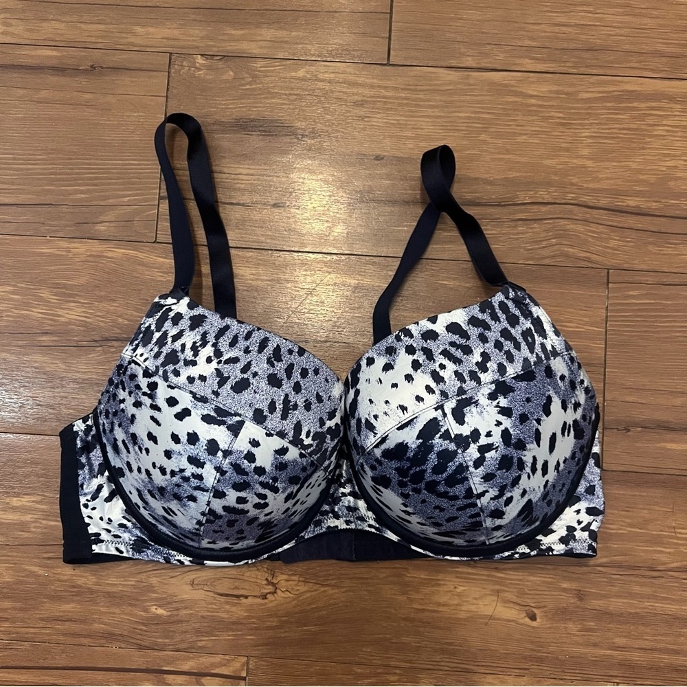 Cacique Bra Size 40DD 40E Blue White Speckled Underwire